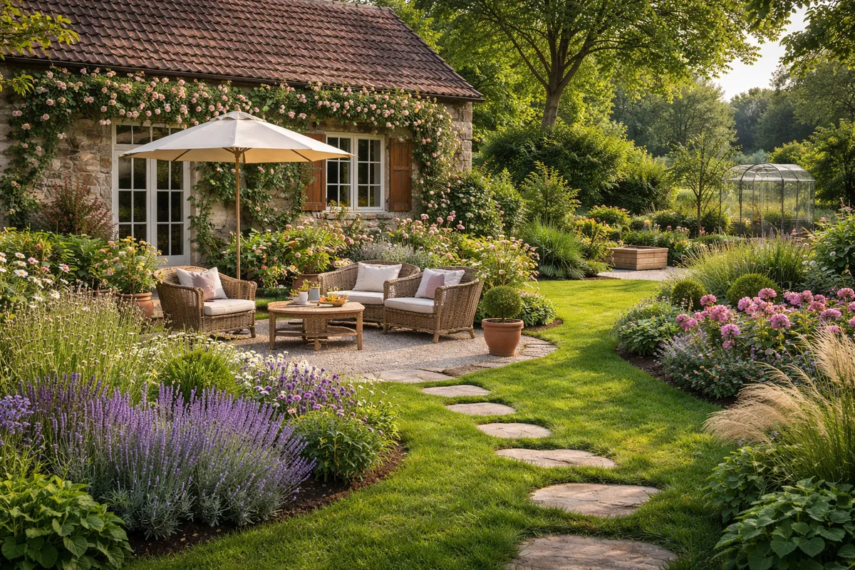 Comment aménager un jardin de maison de campagne sur 100 m²